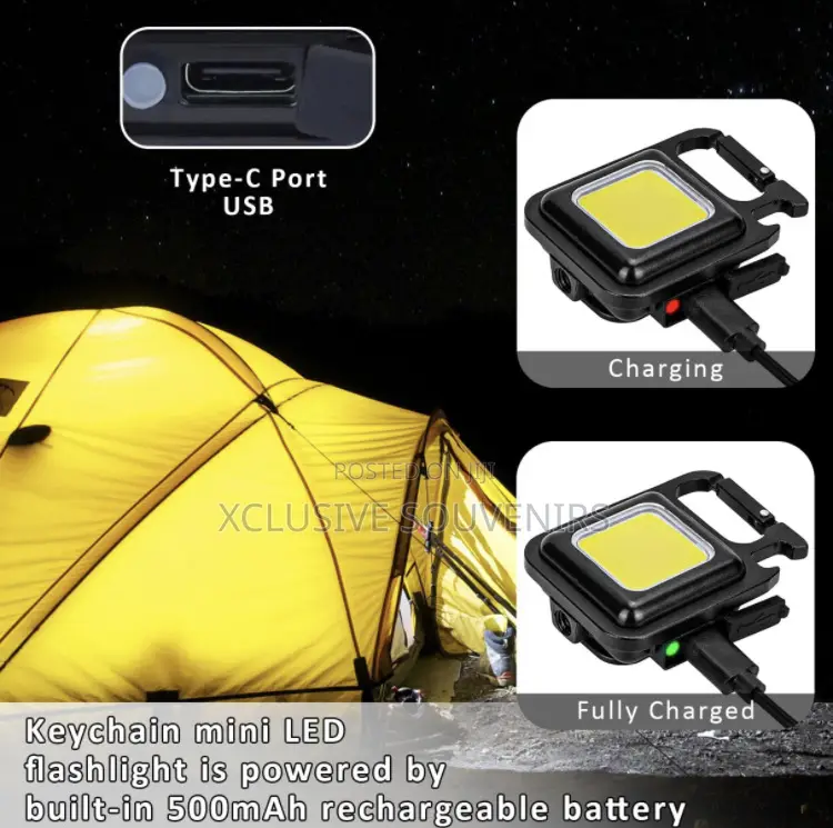 Keychain With Emergency Light Bottle Opener