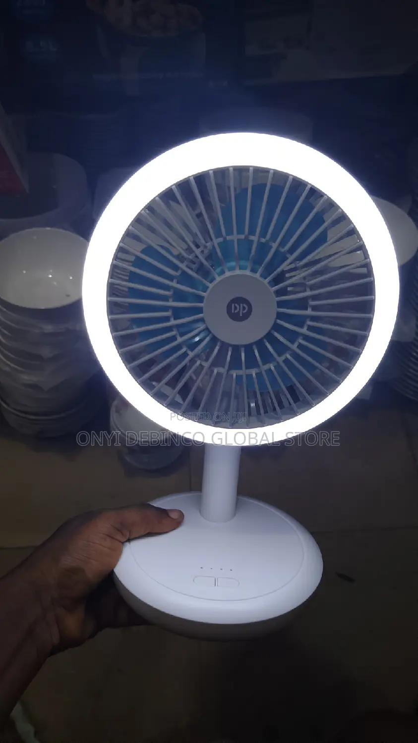 Dp Rechargeable Desktop Fan or Table Fan With Led Light