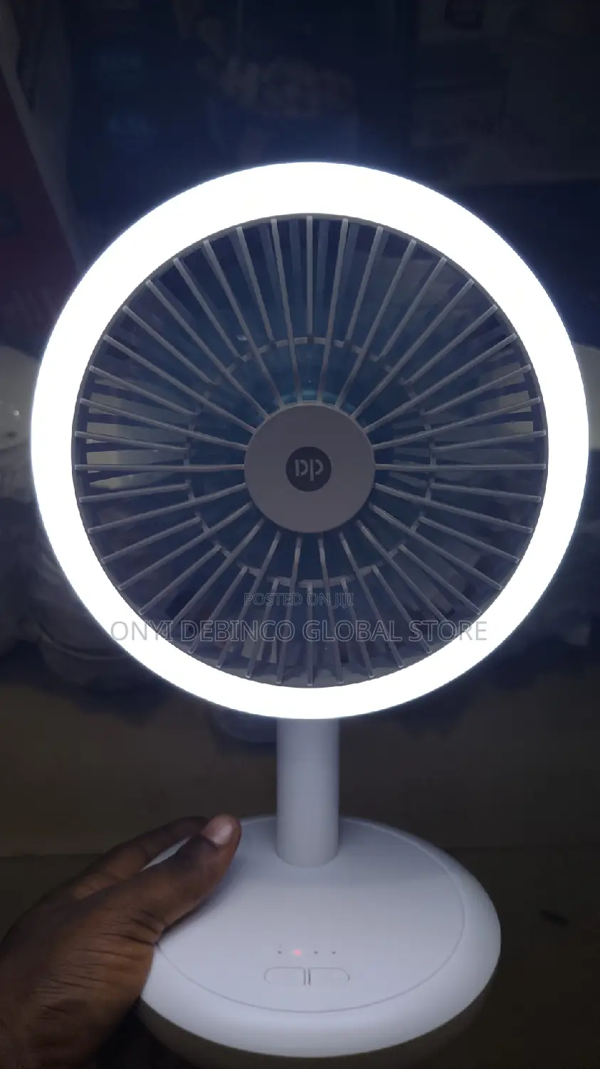 Dp Rechargeable Desktop Fan or Table Fan With Led Light