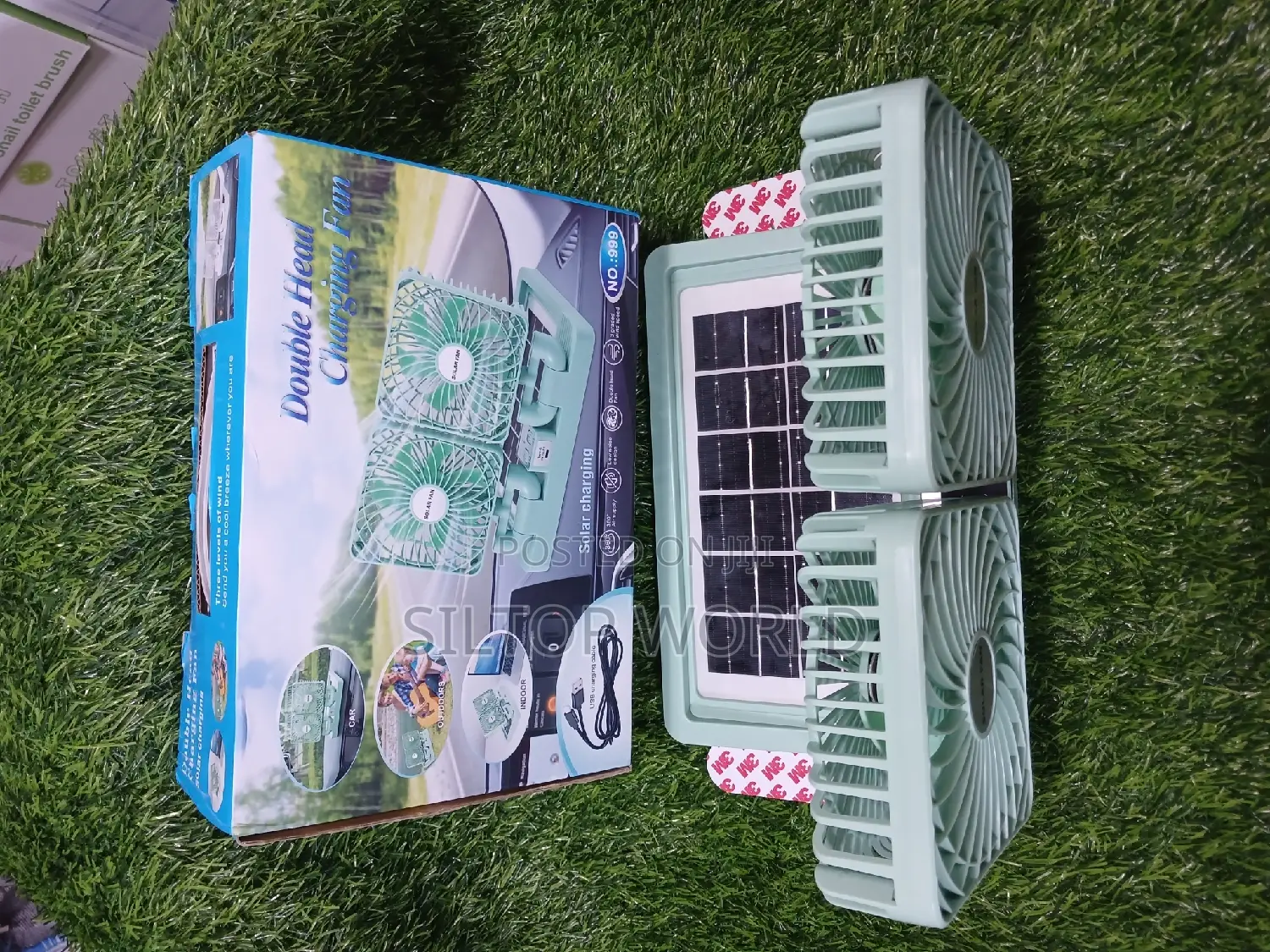 Double Head Solar Charging Fan