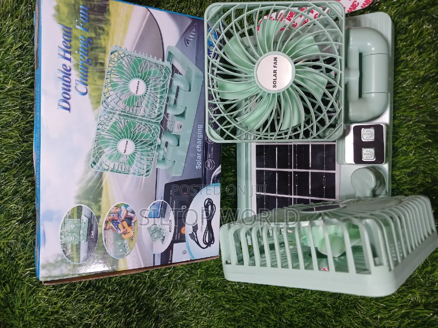 Double Head Solar Charging Fan