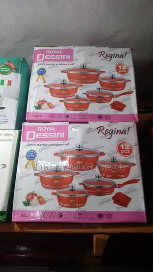 12pcs Dessini Regina Marble Cookware Set (Sizes=20cm, 24cm