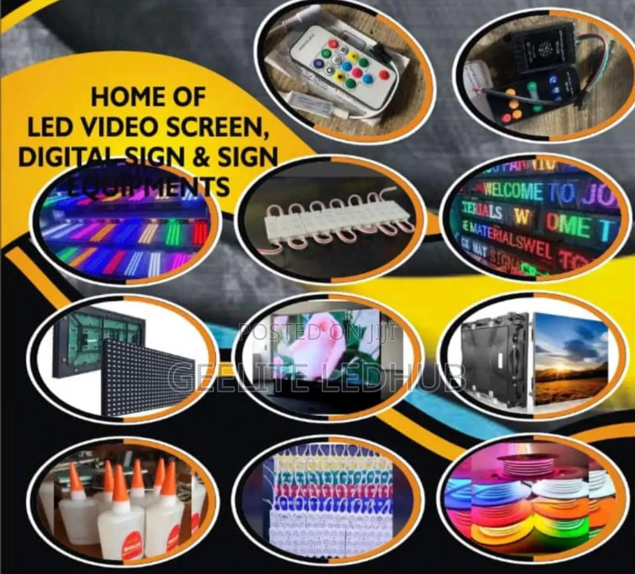 Led Video Screen, Signage Materials, Power Pack,