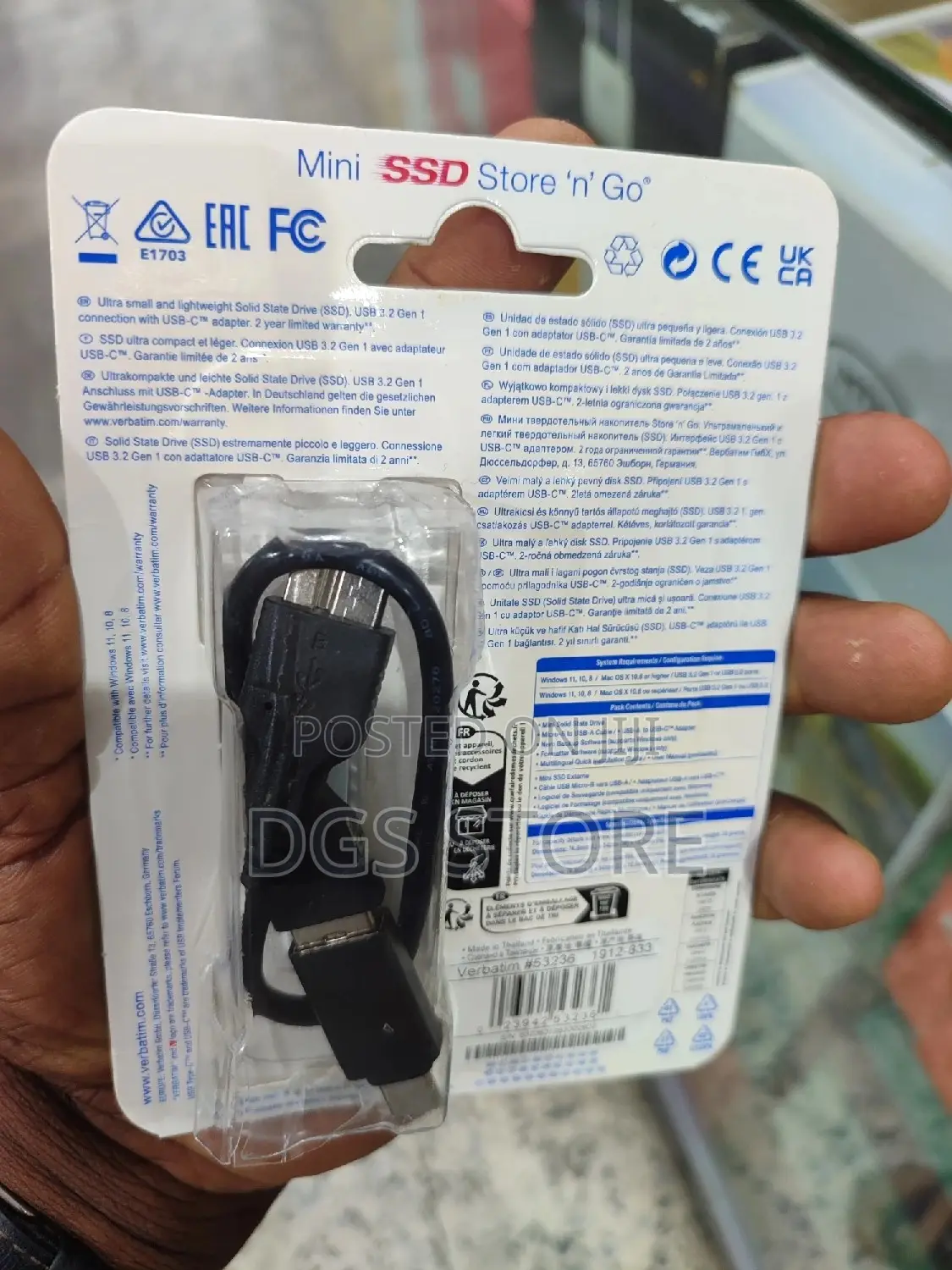 Verbatim Go Mini 512gb SSD External Hard Drive