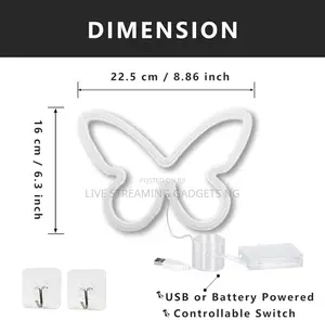 Butterfly Usb Neon Sign LED Light Wall Decor