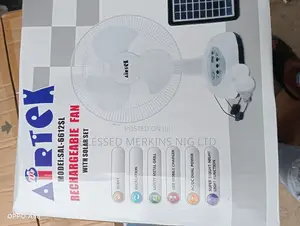 Airtek 12" Table Fan Rechargeable With Solar Panel