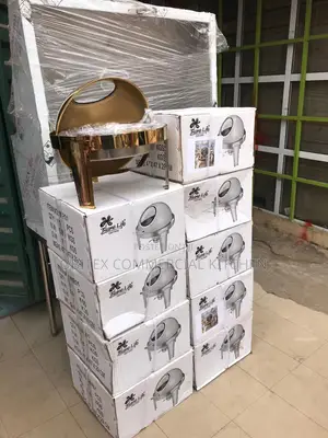 Rolling Chaffing Dish Golden and Silver Available for Sale