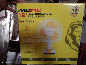 Mewe Rechargeable Table Fan 12"