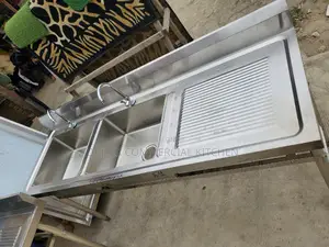 Commercial Kitchen Sink Double With Side and Double Tap