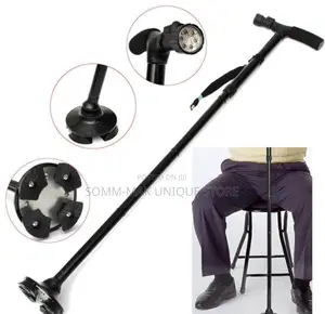 Adjustable Handle Folding Smart Cane With LED Lights Walking