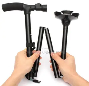 Adjustable Handle Folding Smart Cane With LED Lights Walking