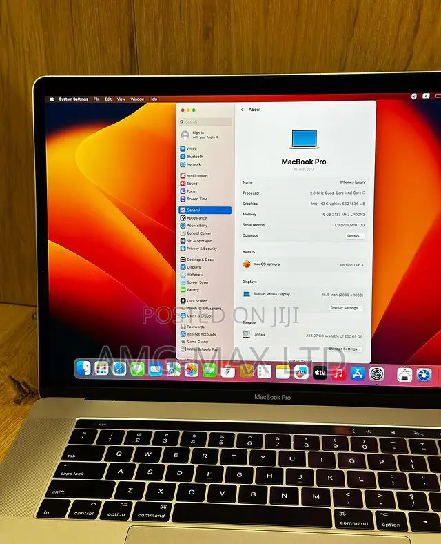 Laptop Apple MacBook Pro 2017 16GB Intel Core I7 SSD 512GB