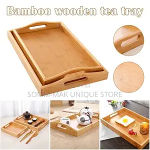 3pcs Set Bamboo Trays for Serving With Handles