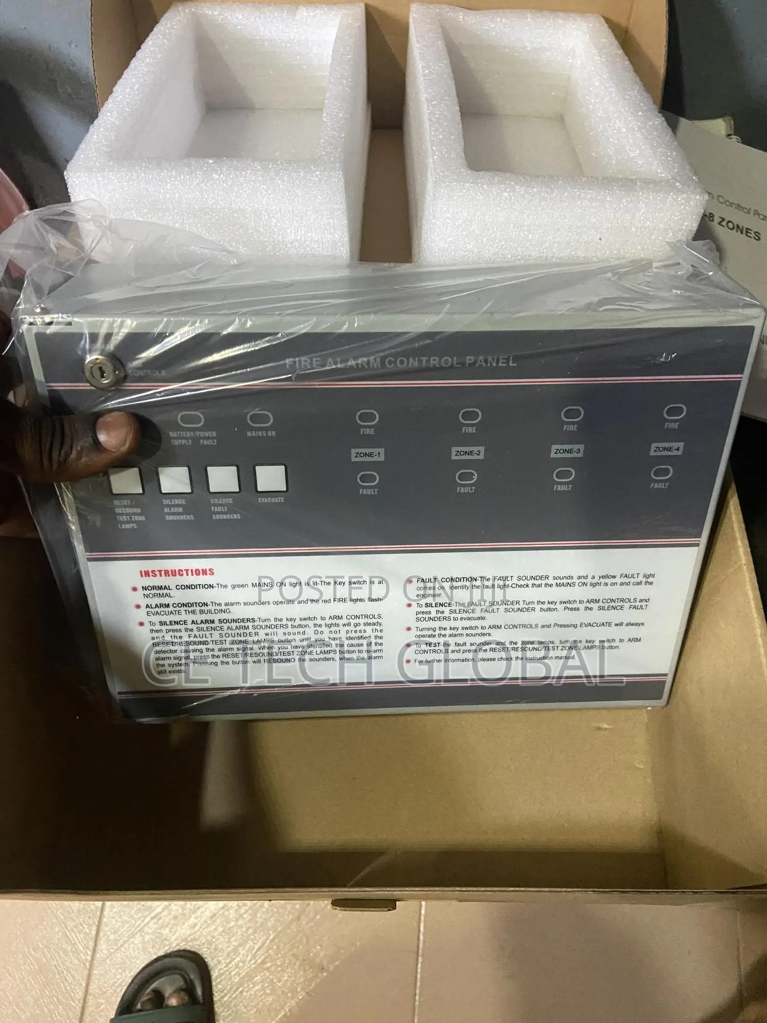 4 Zone Fire Alarm Panel