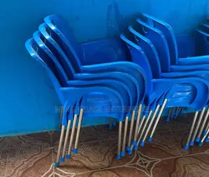 Plastic Chair With Iron Legs.