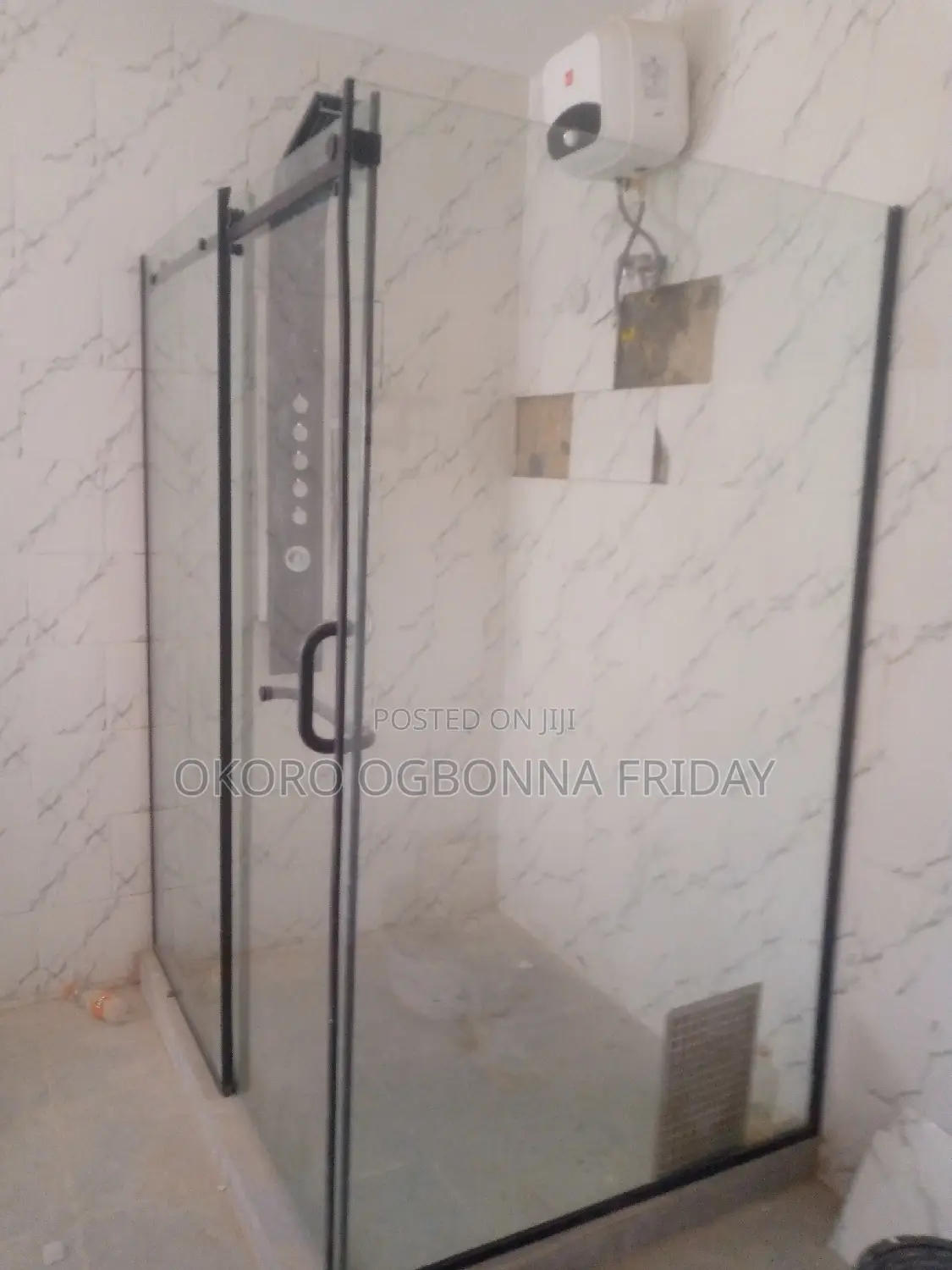 Shower With Black Railings