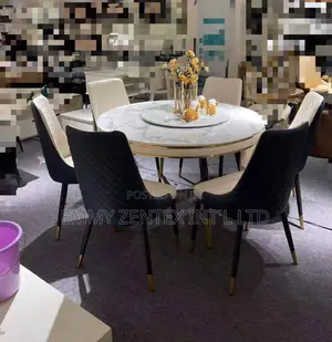 Round Marble Dining by 6