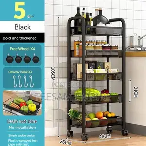 5 Layers Metallic Trolley