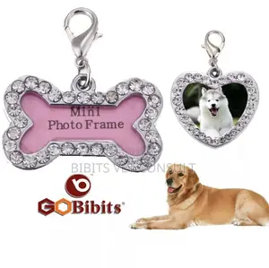 Bone/Heart Shaped Rhinestone Identity Pet Pendant