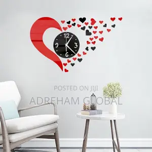 Love Shape Acrylic Wall Clock Design 2 Wall Clock Wall Decor