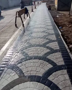 Black And Grey Stamped Concrete