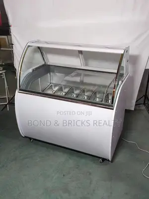19 Plates Curved Ice Cream Display Chiller