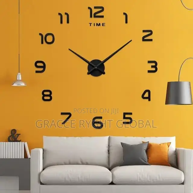 3d DIY Black Wall Clock