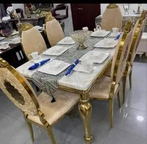 Dining Marble Table Set by 6 Chairs