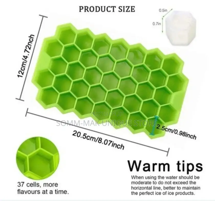 Honeycomb Reusable Silicone Ice Cube Mold With Lid Cover