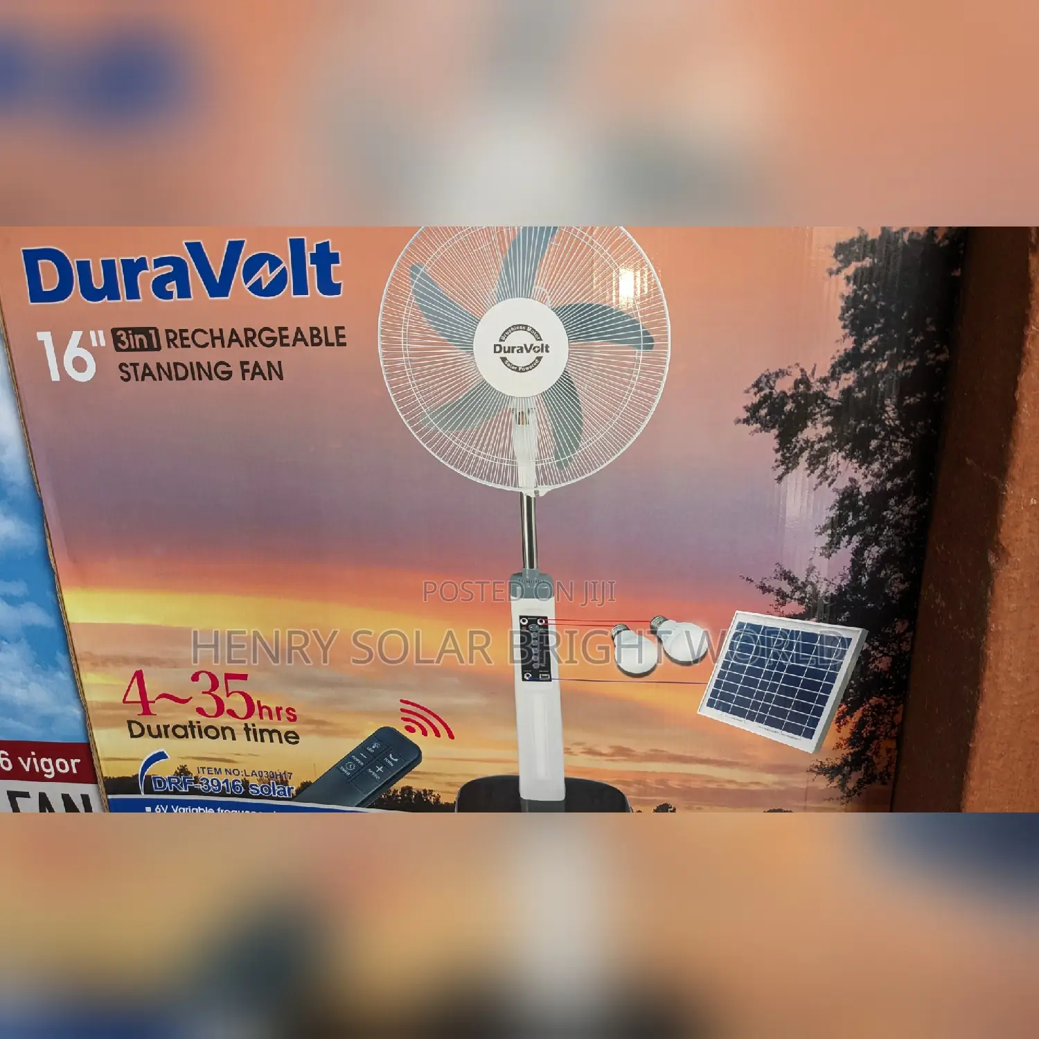 Duravolt 16 Inc Rechargeable Fan