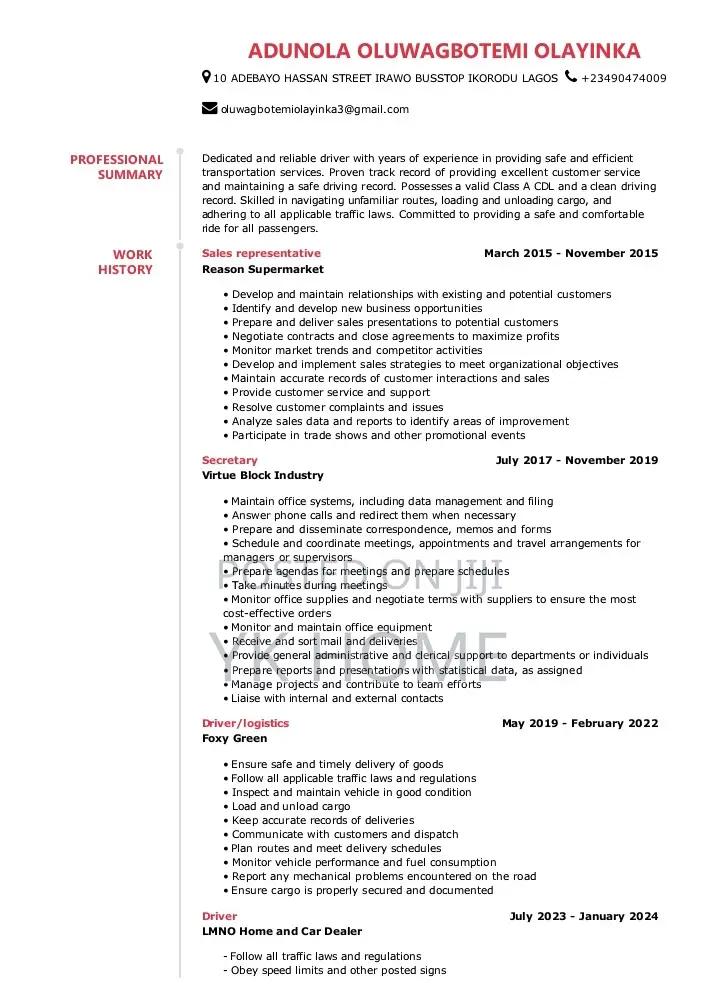 Driver Job