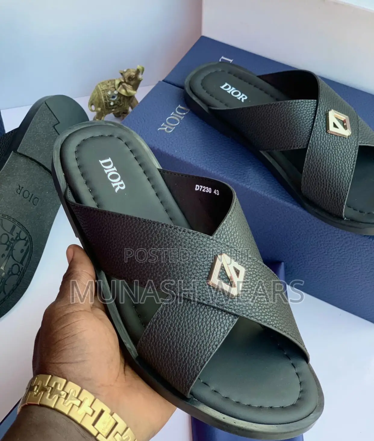 Original Leather Dior Slipers