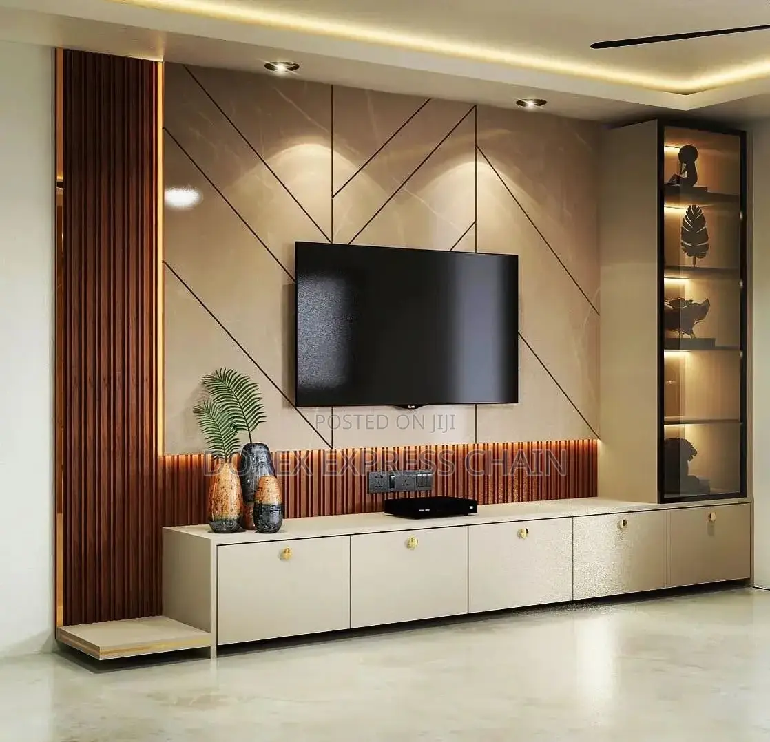 Tv Console With Wall Cladding