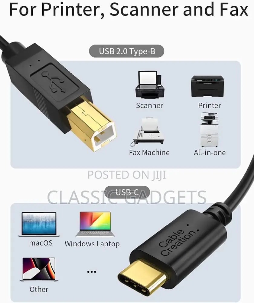 Type-C to Printer Cable 1.5m