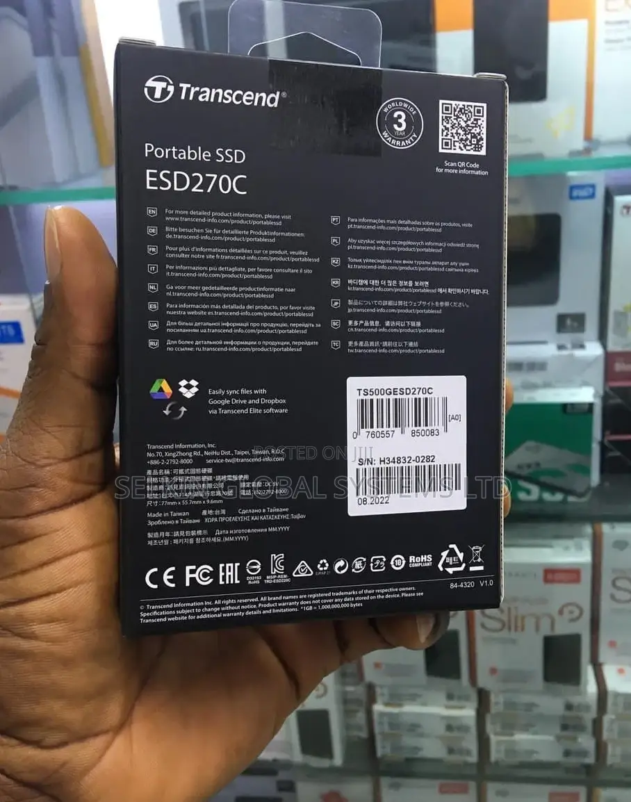 Portable Transcend 500gb External SSD Harddrives