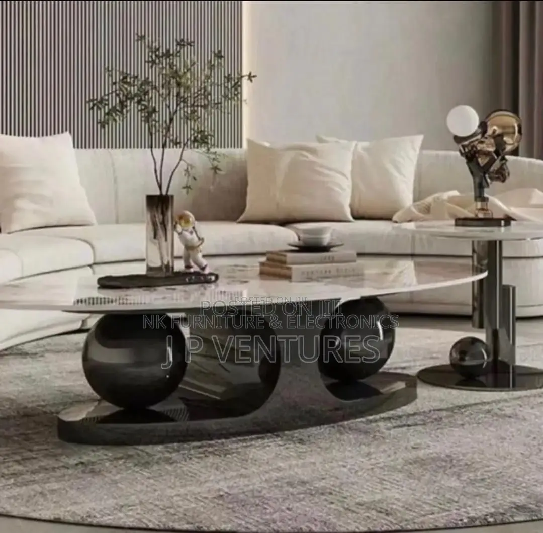 Imported Marble Top Center Table With Side Stools