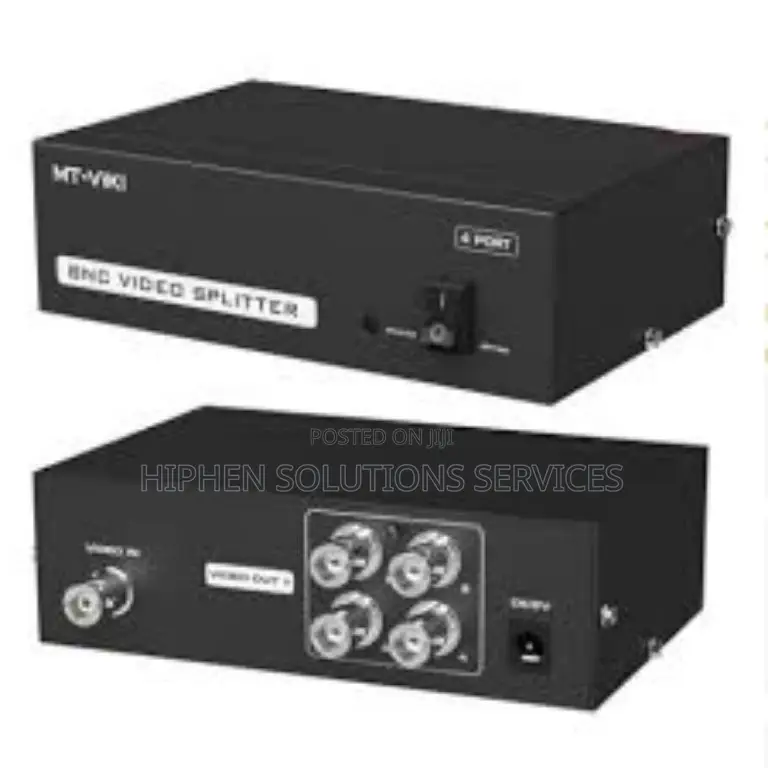 4 Out Composite BNC RCA Video Audio Splitter