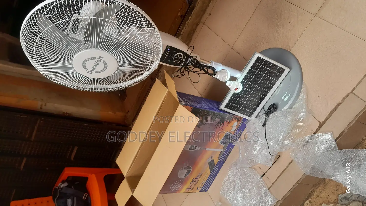 Duravolt Solar Rechargeable Fan With Bluetooth Player