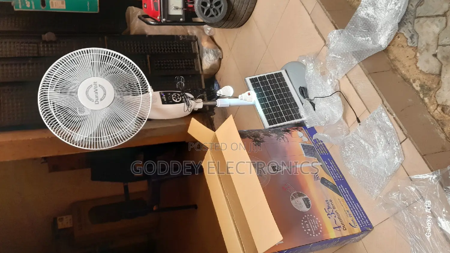 Duravolt Solar Rechargeable Fan With Bluetooth Player