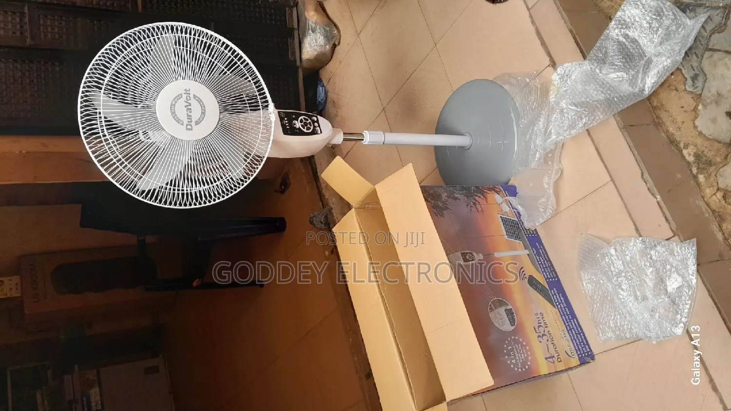Duravolt Solar Rechargeable Fan With Bluetooth Player