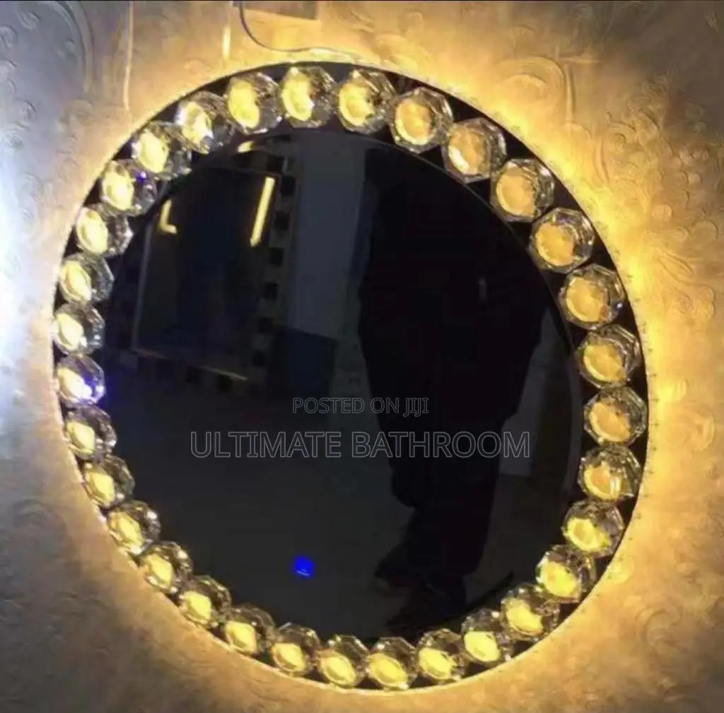 Round 3lights Crystal Mirror