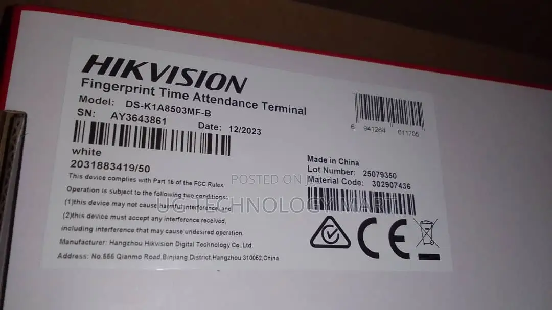 Hikvision Fingerprint Time And Attendance Machine