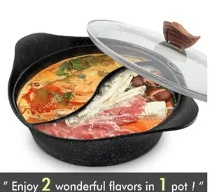 Dual Granite Non-Stick Coking Pot- 2 in 1