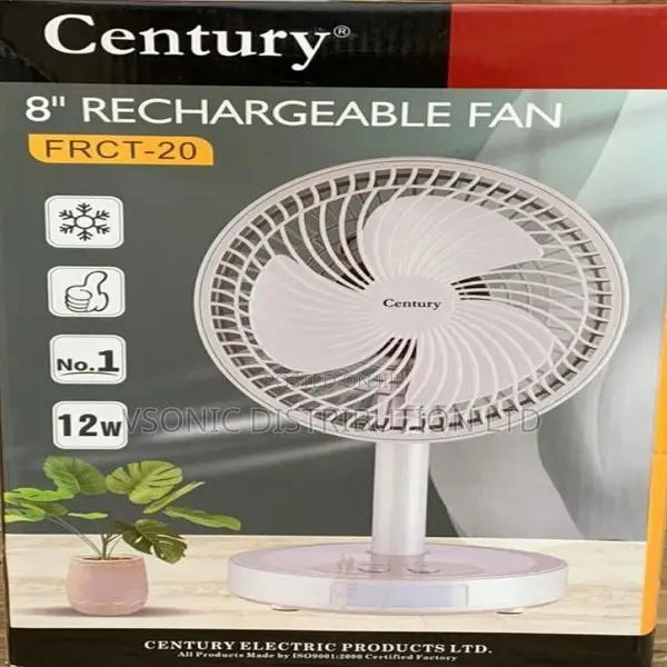 Century 8 Inches Rechargeable Fan Fwith LED Light RCT20 in Ikeja