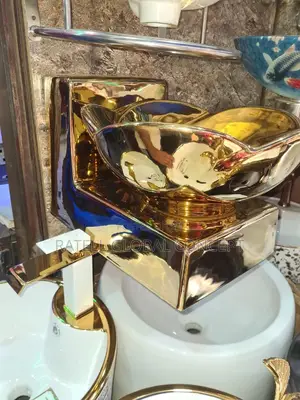Gold Flower Design Hanging Wash Hand Basin