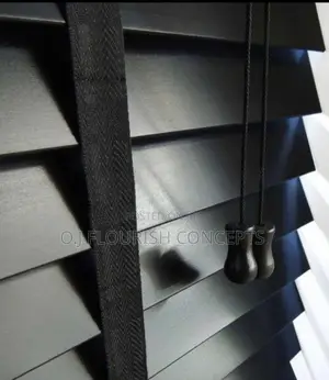 Black Wooden Window Blind