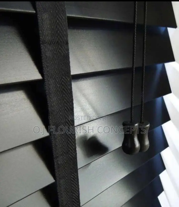 Black Wooden Window Blind