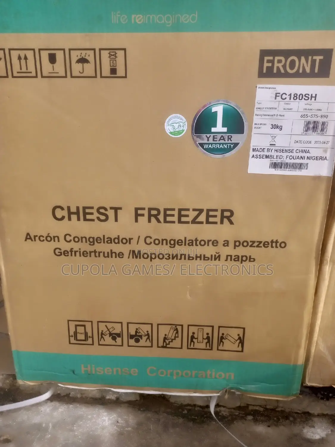 Hisense Deep Freezer 142 Litre , Original.
