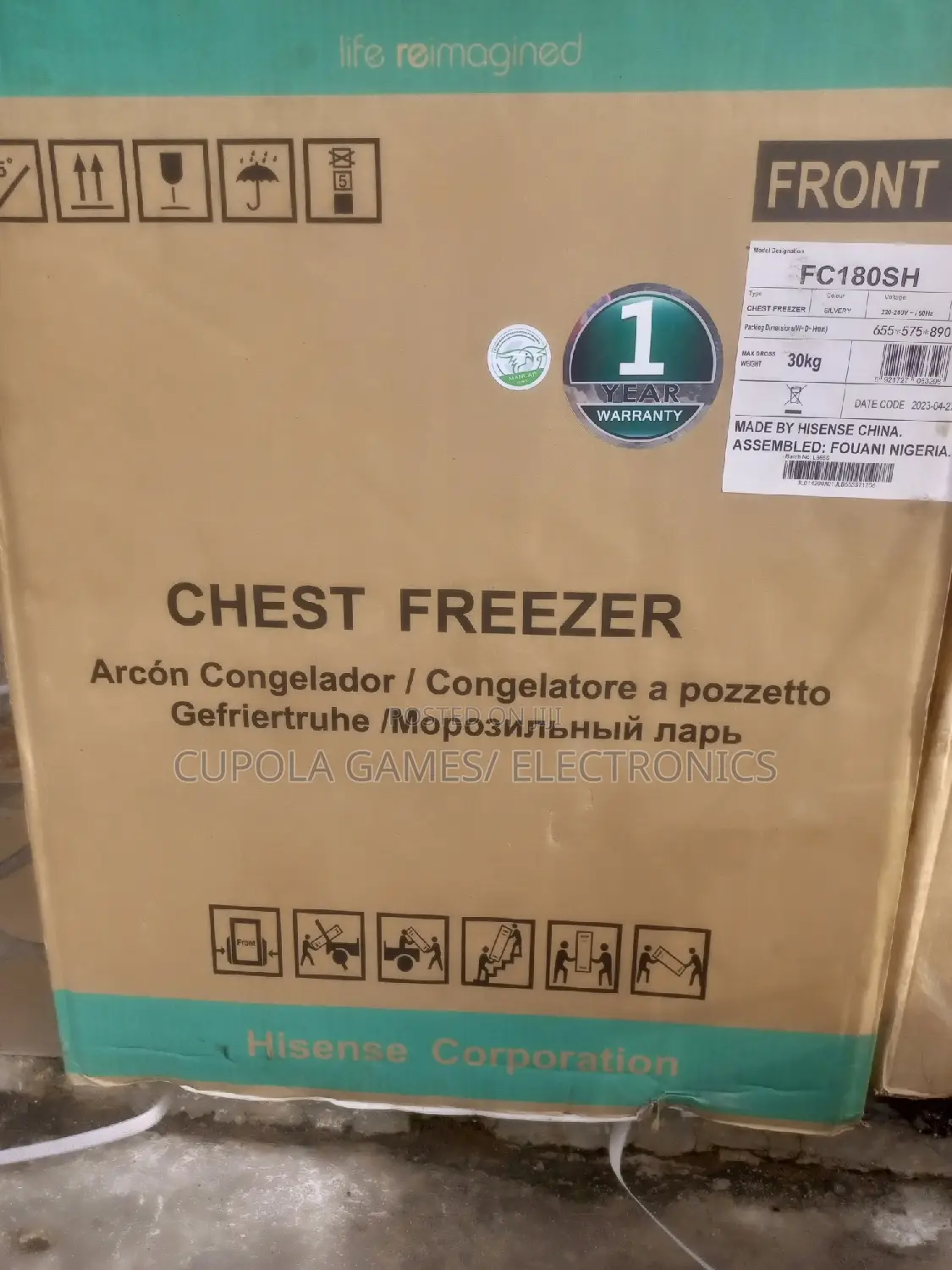 Hisense Deep Freezer 142 Litre , Original.