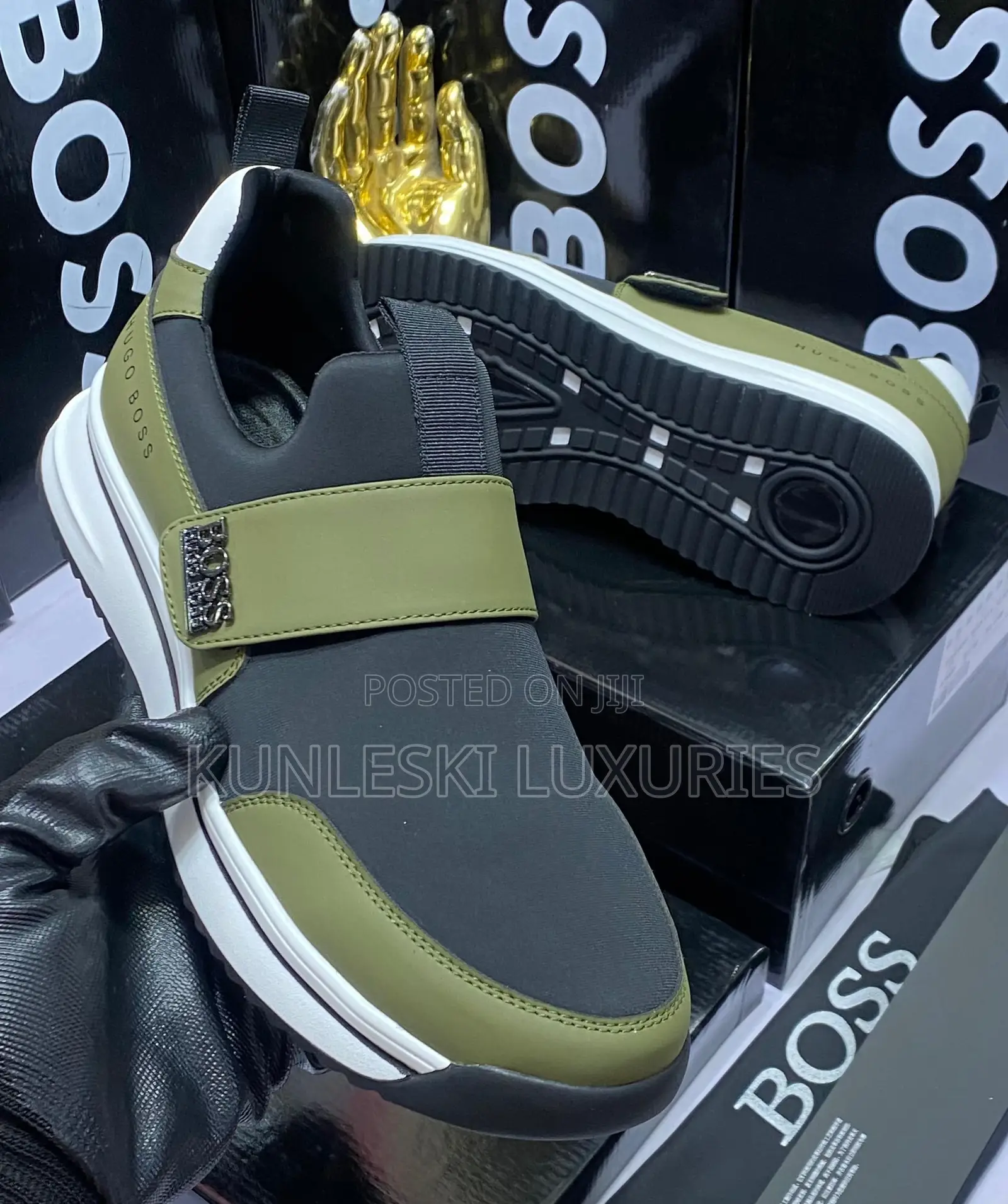 Original Hugo Boss Men Leather Sneakers Collection Available